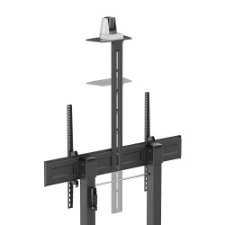 AISENS FT100TE-403 Soporte De Suelo Eco Con Ruedas Y Manivela, Bandeja Para DVD Y Soporte De Camara Para Monitor/TV 120kg De 2