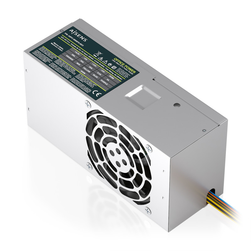 AISENS ASPC-500TFX-SEO Fuente Alimentacion TFX 500W OEM, Plata, 500 W, 220 V, 50/60 Hz, 2.5 - 5 A, 28 A, 20 A