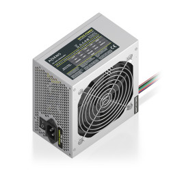 AISENS ASPC-500ATX-SEO Fuente Alimentacion ATX 500W OEM, Plata, 500 W, 220 V, 50/60 Hz, 2.5 - 5 A, 28 A, 21 A