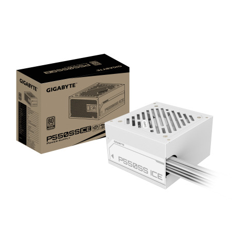 GIGABYTE GP-P550SS ICE EU P550SS ICE Fuente de Alimentación - PCIe 5.0, 80 PLUS Silver, Ventilador de 120 mm, Compatible con