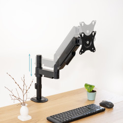 TooQ DB1532TNR-B Soporte de Mesa para Pantallas 17”-32”, Color Negro, Abrazadera/Atornillado, 9 kg, 43,2 cm (17"), 81,3 cm 2