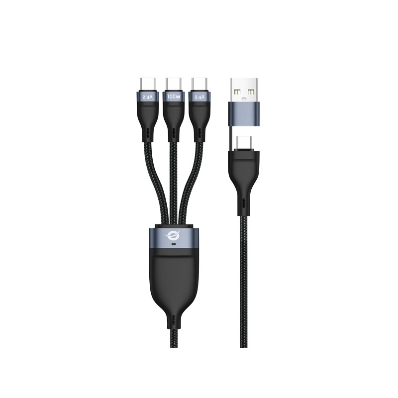 Conceptronic ETTA06B15C ETTA06B15C, 1,5 m, USB A/USB C, 3 x USB C, USB 2.0, 0,48 Gbit/s, Negro