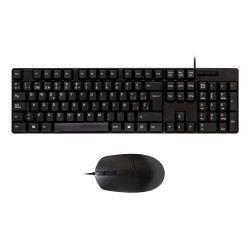 UNYKAch UK50545 Teclado + Ratón Kit OEM, Alámbrico, USB, Interruptor de membrana, QWERTY, Negro, Ratón incluido