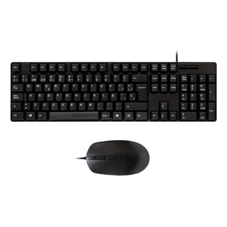 UNYKAch UK50545 Teclado + Ratón Kit OEM, Alámbrico, USB, Interruptor de membrana, QWERTY, Negro, Ratón incluido