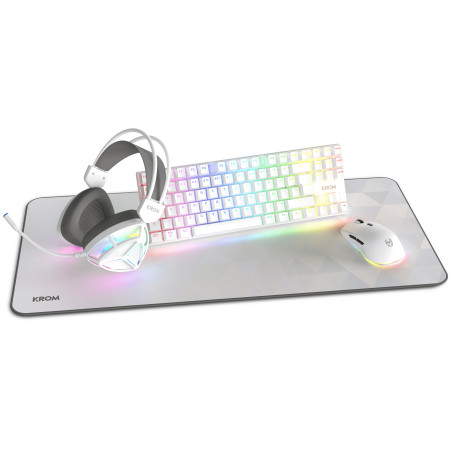 Krom NXKROMKLASS NXKROMKLASS, Alámbrico, USB, Interruptor mecánico, QWERTY, LED, Blanco