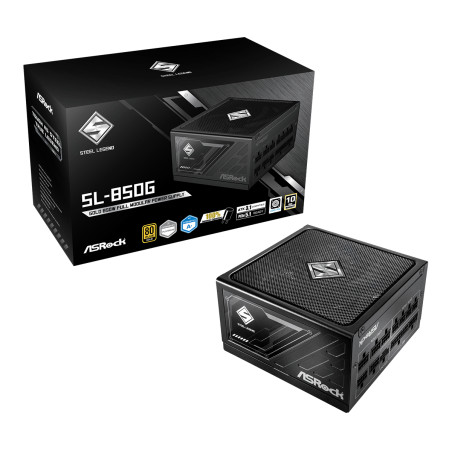 Asrock 90-UXS085-GFEAAA SL-850G Steel Legend, 850 W, 20+4 pin ATX, 60 cm, 120,450 mm, 60 cm, 65 cm