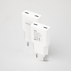 Nanocable 10.10.2029 Cargador 2xUSB-C/PD 30W, Blanco, Interior, Corriente alterna, 20 V, 3 A, Blanco 2