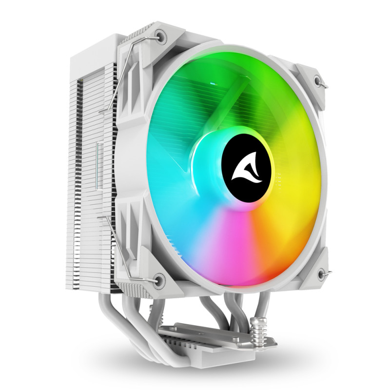 Sharkoon 4044951042005 A40 RGB, Refrigerador de aire, 12 cm, 500 RPM, 1800 RPM, 121,55 m³/h, Blanco