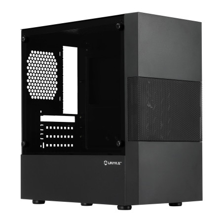 UNYKAch UK52125 Caja Micro ATX AERO C25, Micro Torre, PC, Negro, ITX, micro ATX, Acrilonitrilo butadieno estireno (ABS), SGCC,