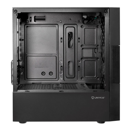 UNYKAch UK52125 Caja Micro ATX AERO C25, Micro Torre, PC, Negro, ITX, micro ATX, Acrilonitrilo butadieno estireno (ABS), SGCC,