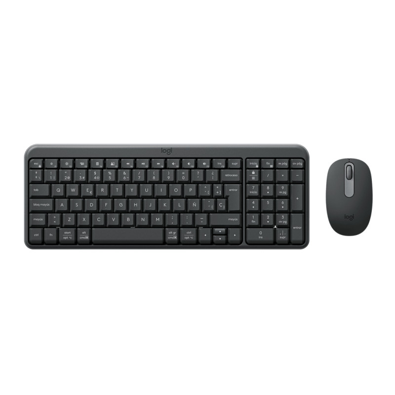 Logitech 920-013543 MK250 Compact Bluetooth Wireless Combo, Inalámbrico, RF Wireless + Bluetooth, QWERTY, Grafito, Ratón