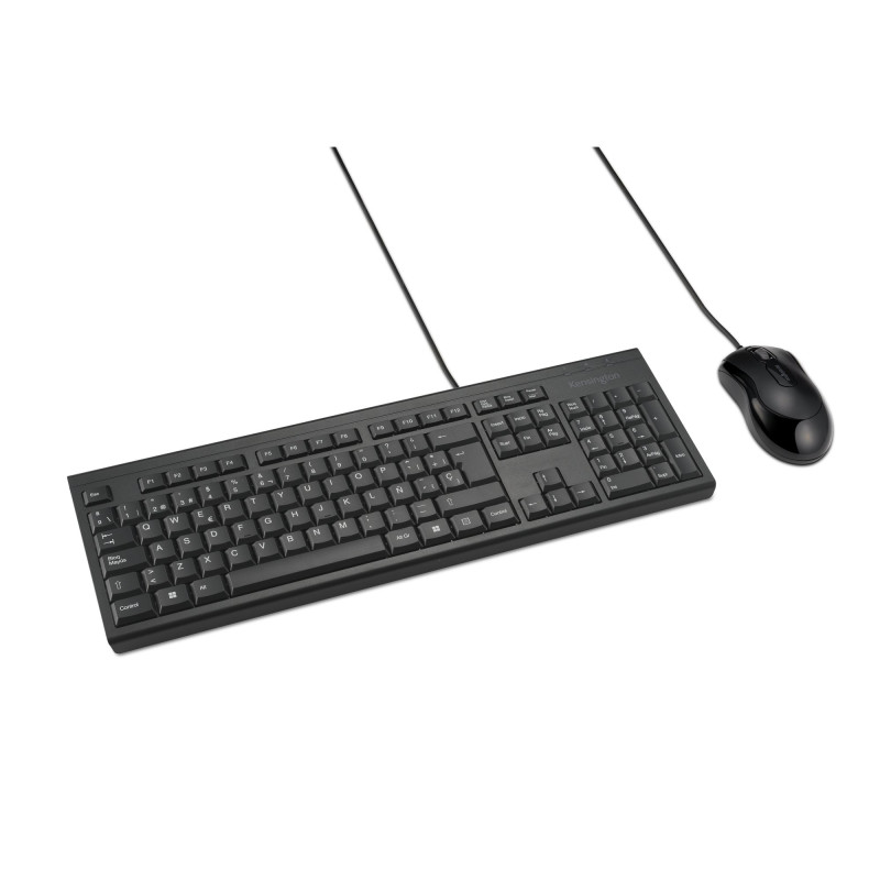 Kensington K75452ES Kit de teclado y ratón con cable KM100 EQ, Completo (100%), Alámbrico
