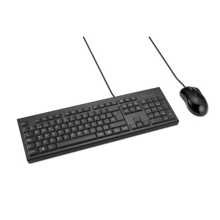 Kensington K75452ES Kit de teclado y ratón con cable KM100 EQ, Completo (100%), Alámbrico