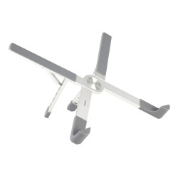 TooQ TQLRS0036-AL Soporte elevador plegable de aluminio para portátiles, Plata, Soporte para ordenador portátil, Plata,