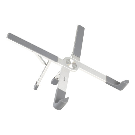 TooQ TQLRS0036-AL Soporte elevador plegable de aluminio para portátiles, Plata, Soporte para ordenador portátil, Plata,