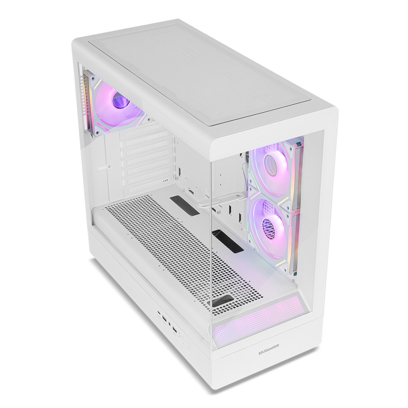 NOX NXHUMMERSIGNALWH Hummer NXHUMMERSIGNALBK, Midi Tower, PC, Blanco, ATX, micro ATX, SPCC, Vidrio templado, Multi