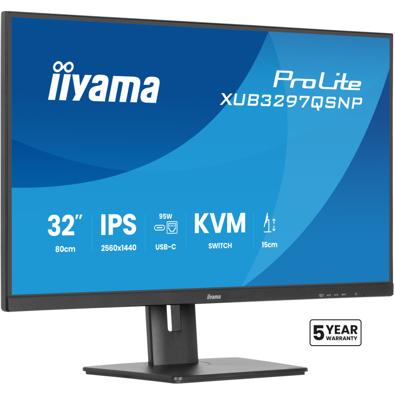 iiyama XUB3297QSNP-B1 ProLite XUB3297QSNP-B1, 81,3 cm (32"), 2560 x 1440 Pixeles, Quad HD, LED, 1 ms, Negro