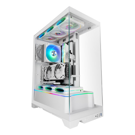Mars Gaming MCPRISMAW MCPRISMAW, Midi Tower, PC, Blanco, ATX, micro ATX, Mini-ITX, Vidrio templado, Juego