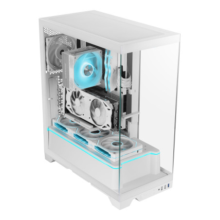 Mars Gaming MCPRISMAW MCPRISMAW, Midi Tower, PC, Blanco, ATX, micro ATX, Mini-ITX, Vidrio templado, Juego