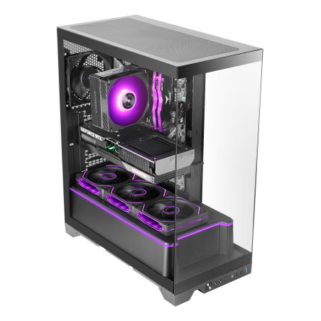 Mars Gaming MCPRISMA MCPRISMA, Midi Tower, PC, Negro, ATX, micro ATX, Mini-ITX, Vidrio templado, Juego