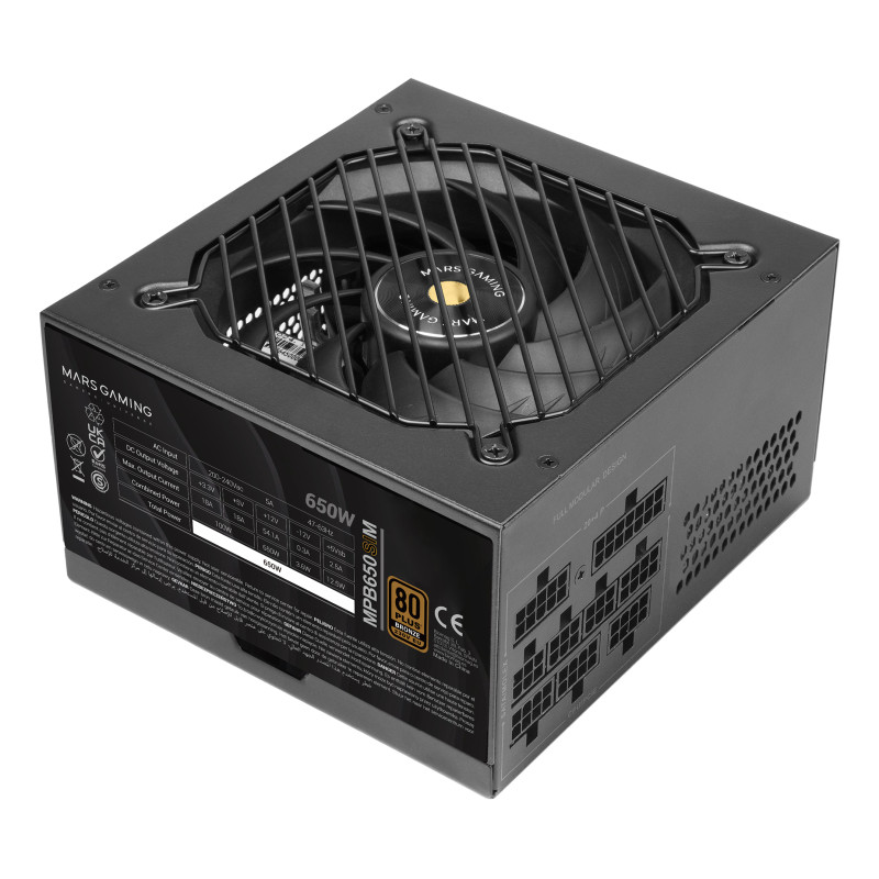 Mars Gaming MPB650SIM MPB650SIM, 650 W, 200 - 240 V, 47 - 63 Hz, 5 A, Activo, 100 W
