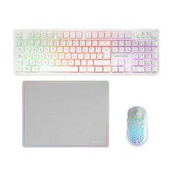 Mars Gaming MCPWXWES MCPWXWES, Inalámbrico, RF inalámbrica + USB, Interruptor de membrana, QWERTY, LED RGB, Blanco