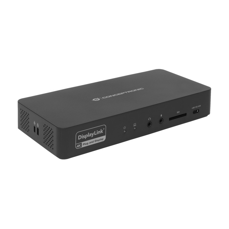 Conceptronic DONN31B DONN31B, Alámbrico, USB 3.2 Gen 2 (3.1 Gen 2) Type-C, 100 W, 3,5 mm, 10,100,1000,2500 Mbit/s, IEEE 802.3bz