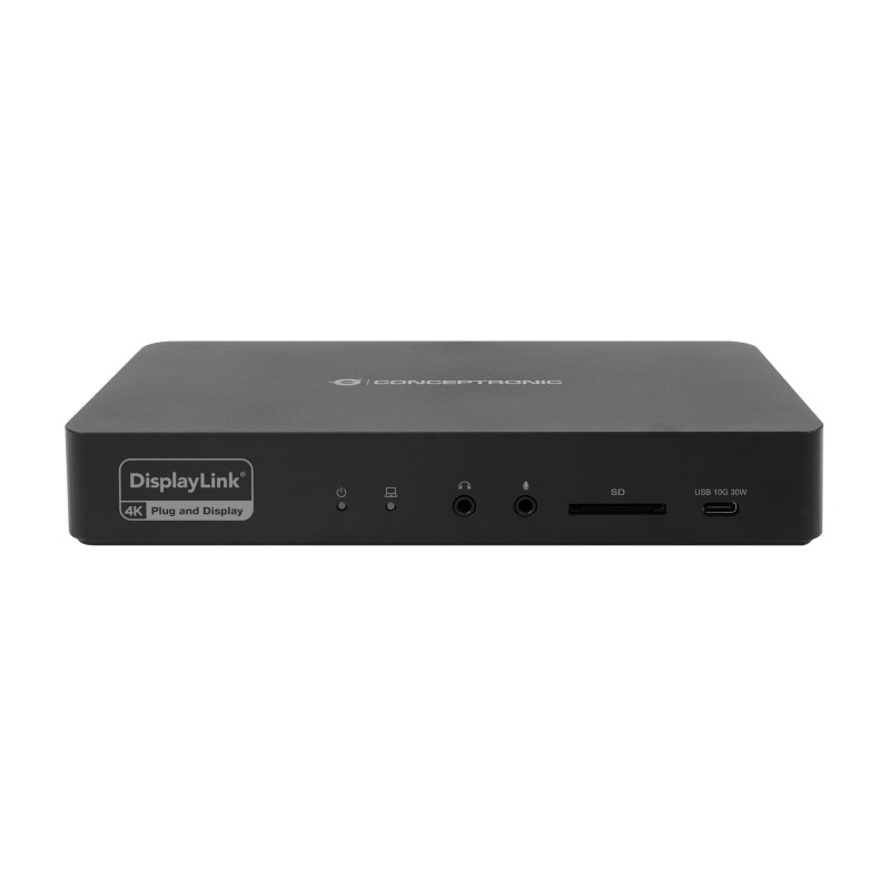 Conceptronic DONN31B DONN31B, Alámbrico, USB 3.2 Gen 2 (3.1 Gen 2) Type-C, 100 W, 3,5 mm, 10,100,1000,2500 Mbit/s, IEEE 802.3bz