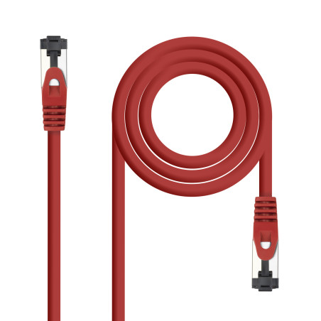 Nanocable 10.20.2000-L30-R Cable de Red Latiguillo Cat.8.1 2GHz LSZH SSTP AWG26, Rojo, 30 cm, 0,3 m, Cat8.1, S/FTP (S-STP),