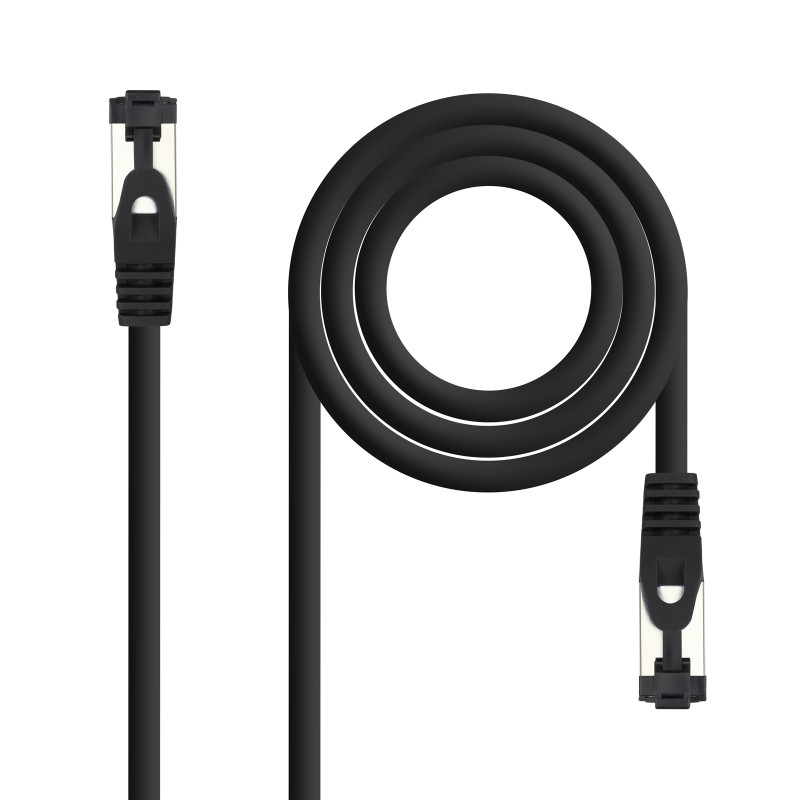 Nanocable 10.20.2000-L30-BK Cable de Red Latiguillo Cat.8.1 2GHz LSZH SSTP AWG26, Negro, 30 cm, 0,3 m, Cat8.1, S/FTP (S-STP),