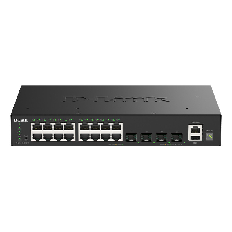 D-Link DGS-1530-20/E DGS-1530-20/E, Gestionado, L2, Gigabit Ethernet (10/100/1000), Bidireccional completo (Full duplex),
