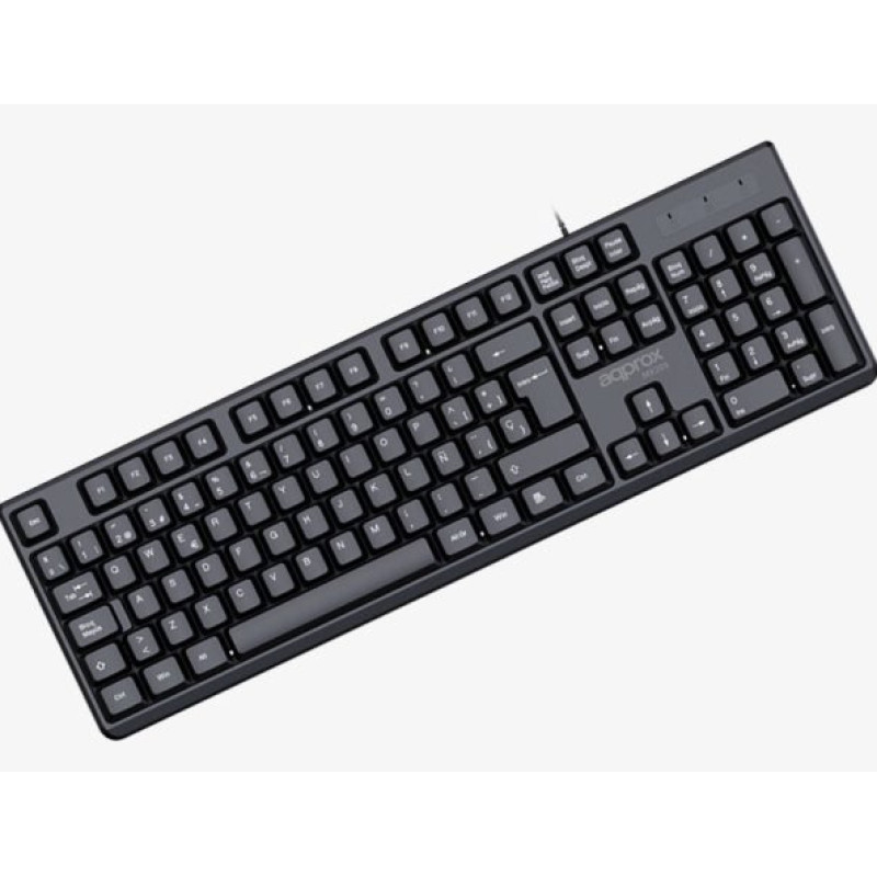 Approx APPMX205 APPMX205, Alámbrico, USB, QWERTY, Negro