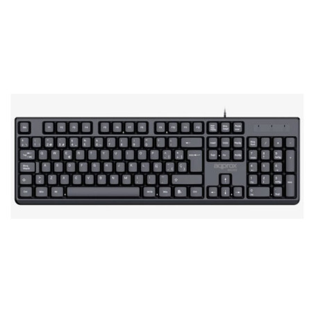 Approx APPMX205 APPMX205, Alámbrico, USB, QWERTY, Negro
