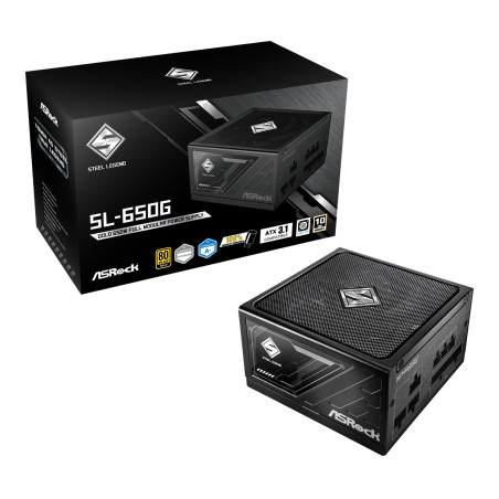Asrock 90-UXS065-GFEAAA SL-650G Steel Legend, 650 W, Sobreintensidad, Sobrevoltaje, Sobrecalentamiento, Sobrecarga,
