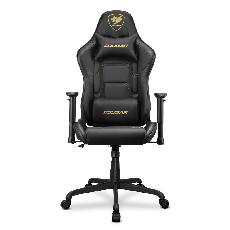 COUGAR 3MELIGLB.0001 CGR-ELI-GLB, Silla para videojuegos de PC, 120 kg, Asiento acolchado, Respaldo acolchado, Negro, Acero