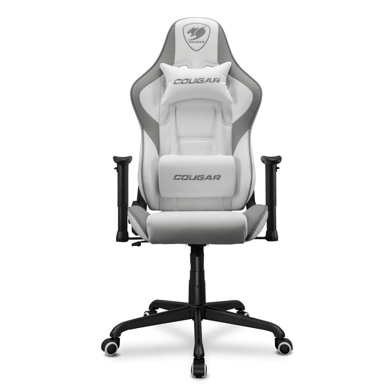 COUGAR 3MELIWHB.0001 CGR-ELI-WHB, Silla para videojuegos universal, 120 kg, Asiento acolchado, Respaldo acolchado, Negro, Acero