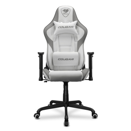COUGAR 3MELIWHB.0001 CGR-ELI-WHB, Silla para videojuegos universal, 120 kg, Asiento acolchado, Respaldo acolchado, Negro, Acero