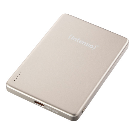 Intenso 7344021 MW5000 Batería Externa Magnética 5000 mAh – Compatible con MagSafe, Carga Inalámbrica 15W, USB-C PD 20W,