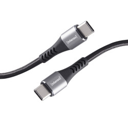 Intenso 7901000 Cable de carga/datos USB-C C315C, 1,5 m, carga rápida hasta 60 vatios, negro, USB C, USB C