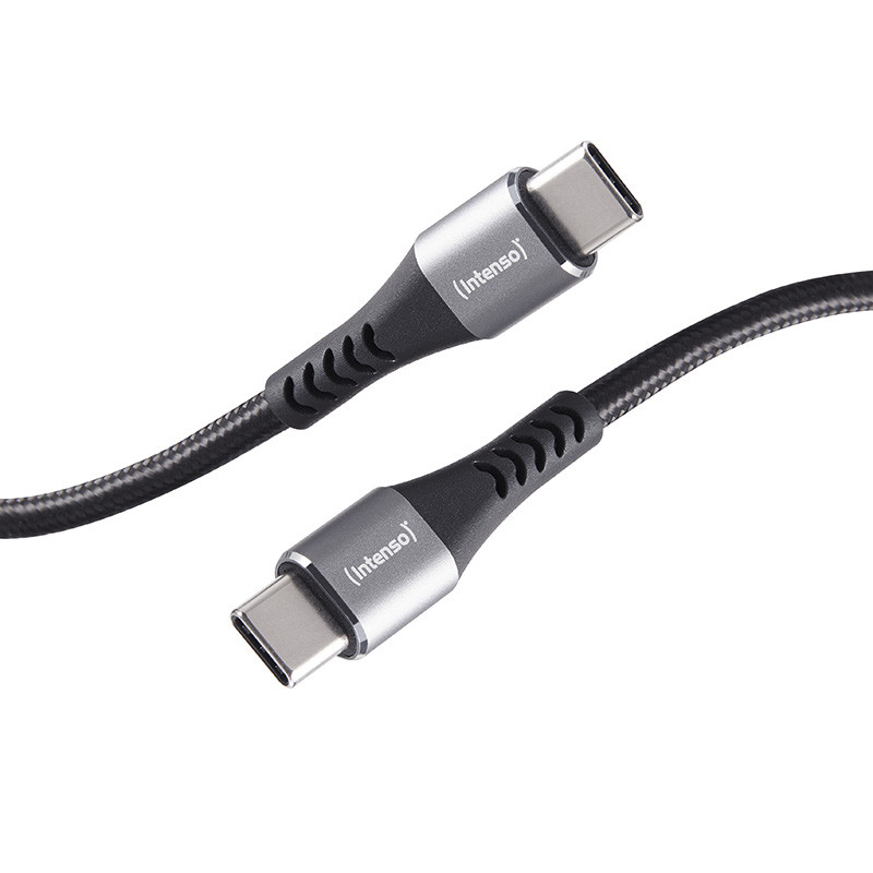 Intenso 7901000 Cable de carga/datos USB-C C315C, 1,5 m, carga rápida hasta 60 vatios, negro, USB C, USB C