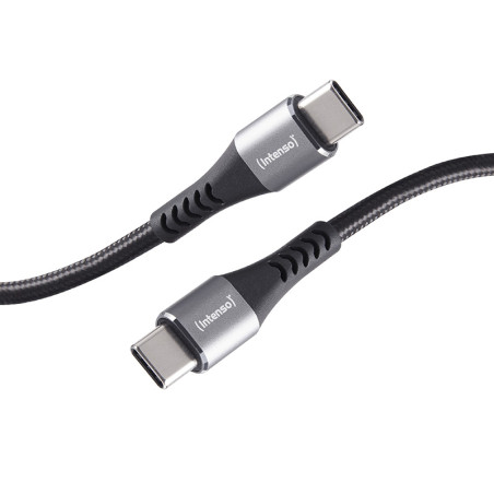 Intenso 7901000 Cable de carga/datos USB-C C315C, 1,5 m, carga rápida hasta 60 vatios, negro, USB C, USB C
