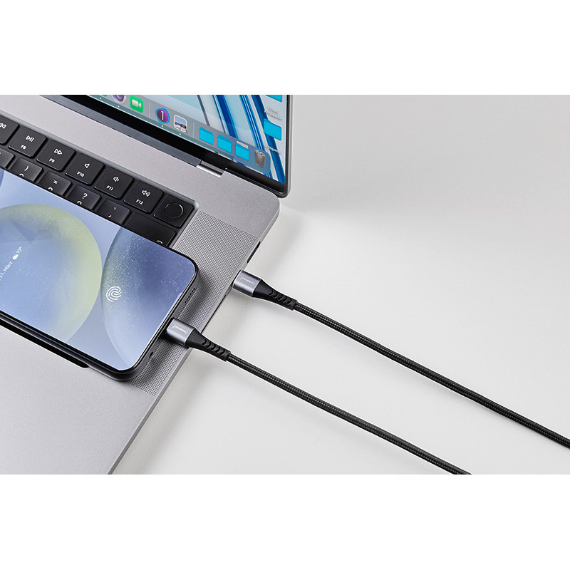Intenso 7901000 Cable de carga/datos USB-C C315C, 1,5 m, carga rápida hasta 60 vatios, negro, USB C, USB C