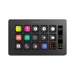 Mars Gaming MSDONE MSD-ONE, Control Deck Slim, 15 Teclas LCD Personalizables, Pantalla LCD Ampliada, Software de Control y 2