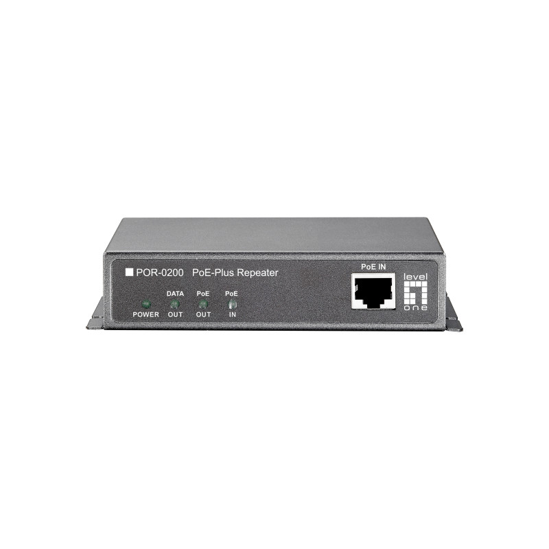 LevelOne POR-0200 Repetidor PoE, Cascade, 802.3at PoE+, Repetidor de red, 200 m, 10/100Base-T(X), IEEE 802.3, IEEE 802.3af,