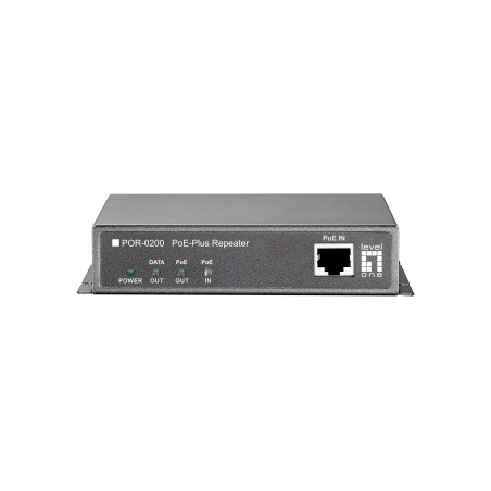 LevelOne POR-0200 Repetidor PoE, Cascade, 802.3at PoE+, Repetidor de red, 200 m, 10/100Base-T(X), IEEE 802.3, IEEE 802.3af,