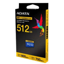 ADATA UD512GEX3L1-C UD512GEX3L1-C, 512 GB, MicroSDXC, UHS-II, 800 MB/s, 700 MB/s, Class 3 (U3) 2