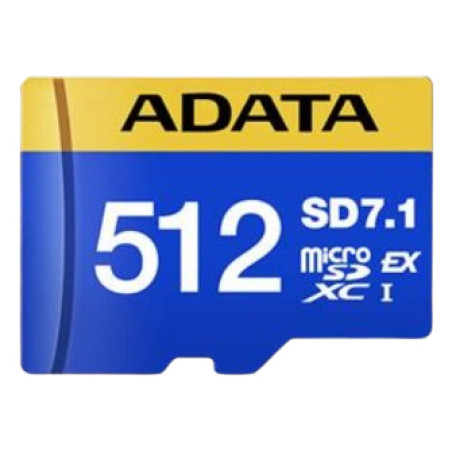 ADATA UD512GEX3L1-C UD512GEX3L1-C, 512 GB, MicroSDXC, UHS-II, 800 MB/s, 700 MB/s, Class 3 (U3)