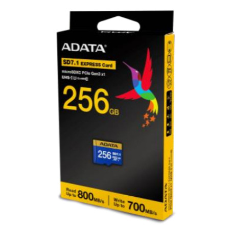 ADATA UD256GEX3L1-C UD256GEX3L1-C, 256 GB, MicroSDXC, UHS-II, 800 MB/s, 700 MB/s, Class 3 (U3)