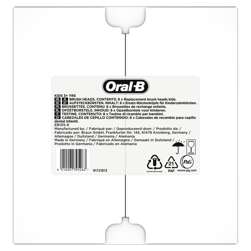 Oral-B 81748472 Kids 81748472, 8 pieza(s), Multicolor, Extrasuave, Frozen, 3 año(s), Polonia
