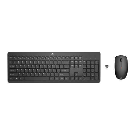 HP 18H24AA Combo de teclado y ratón inalámbricos 230, De tamaño completo, Inalámbrico, RF inalámbrico, Interruptor de